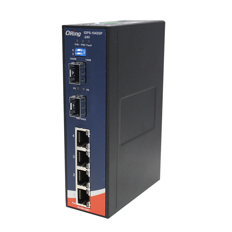 IGPS-1042GP-24V 4GE PoE + 2G SFP IEEE 802.3af/at, 24VDC