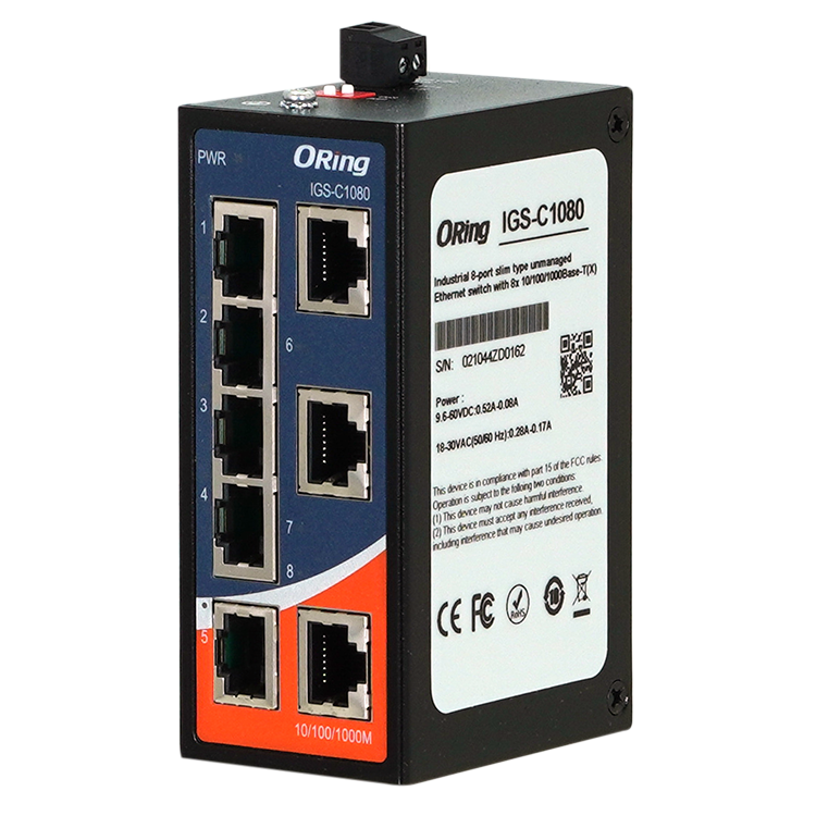 Kostnadseffektiv switch IGS-C1080 8-portar Gigabit